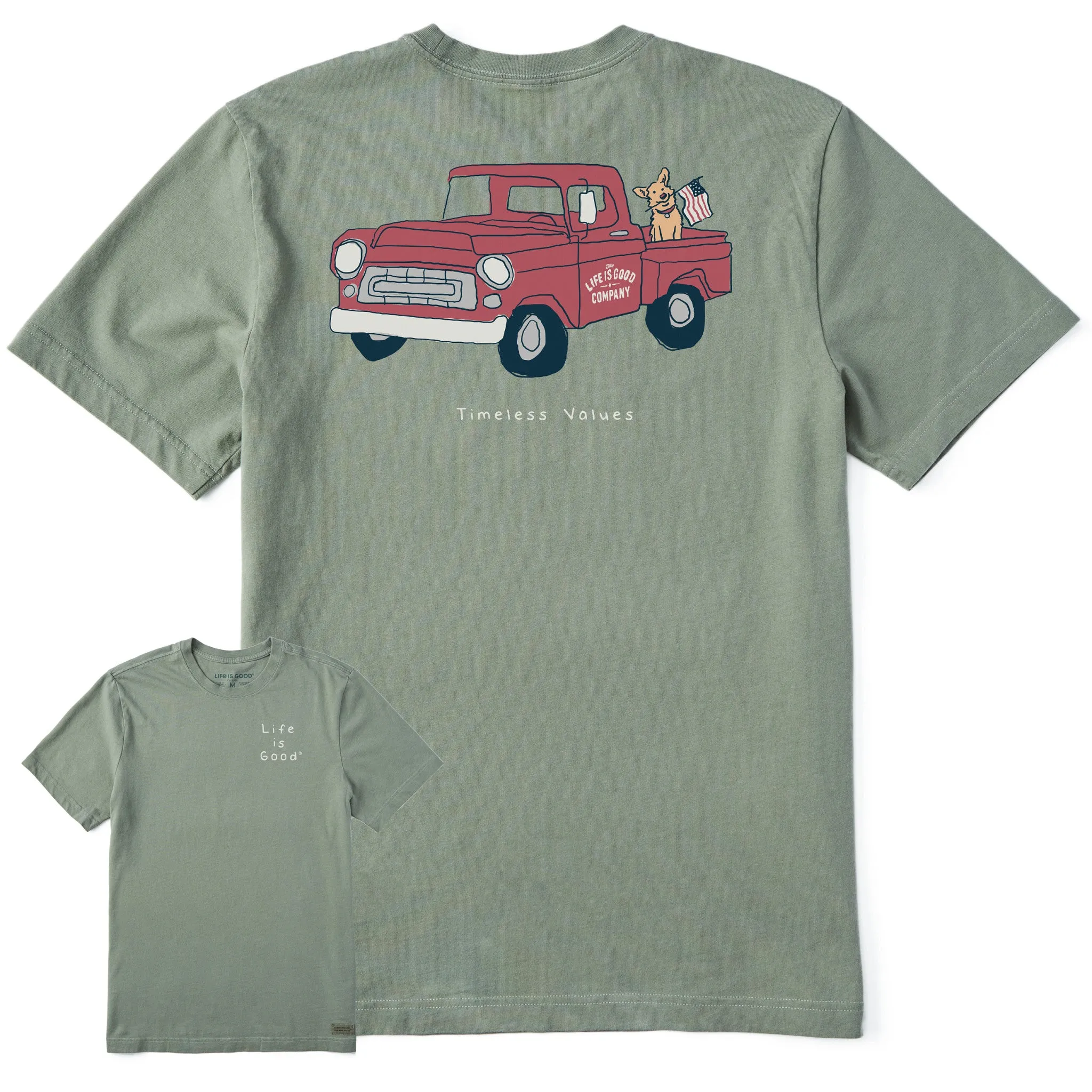 All-Season Comfort NeutralTonesCollection Men's Timeless Values Pickup Truck Short Sleeve Tee