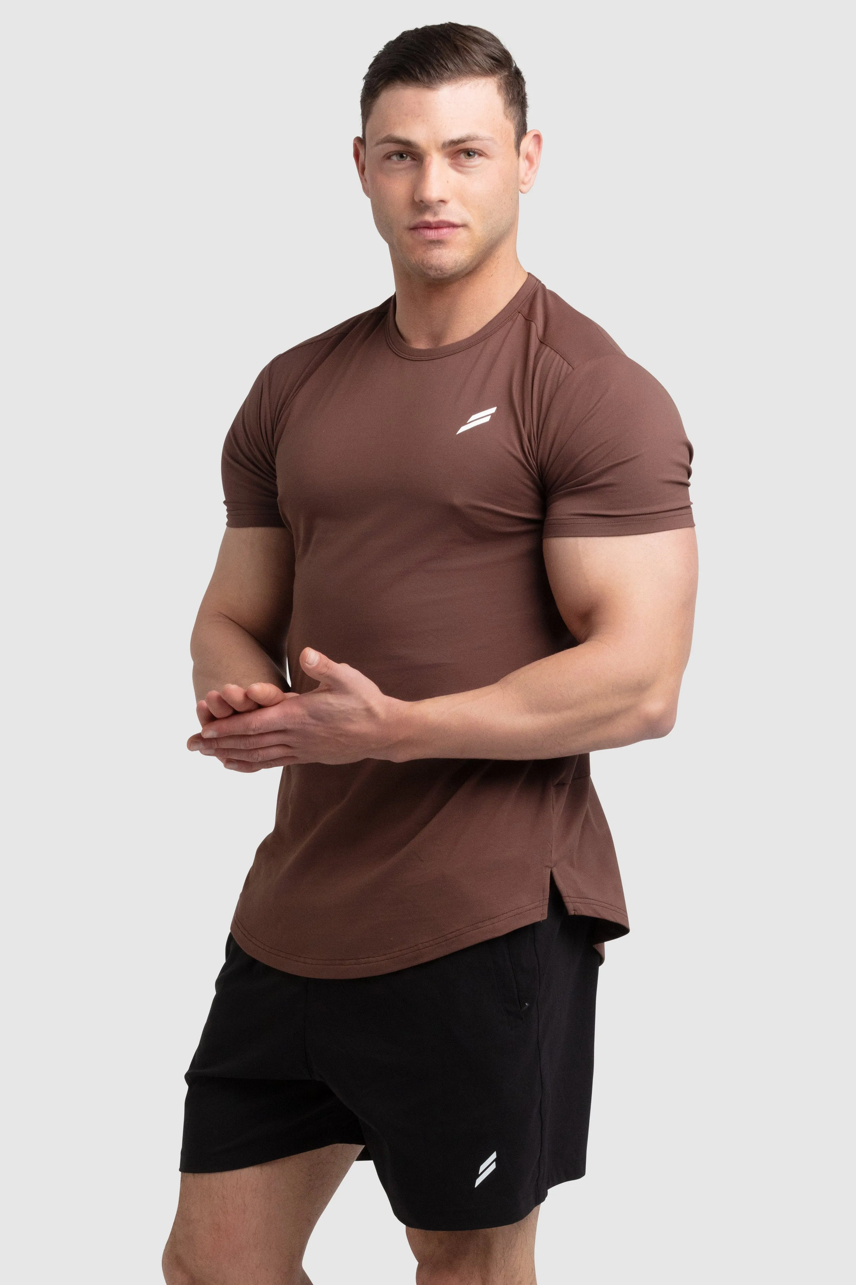 Mark Drop Tee V3 - Chestnut Brown Timeless Top LayeredSleeveConstruction
