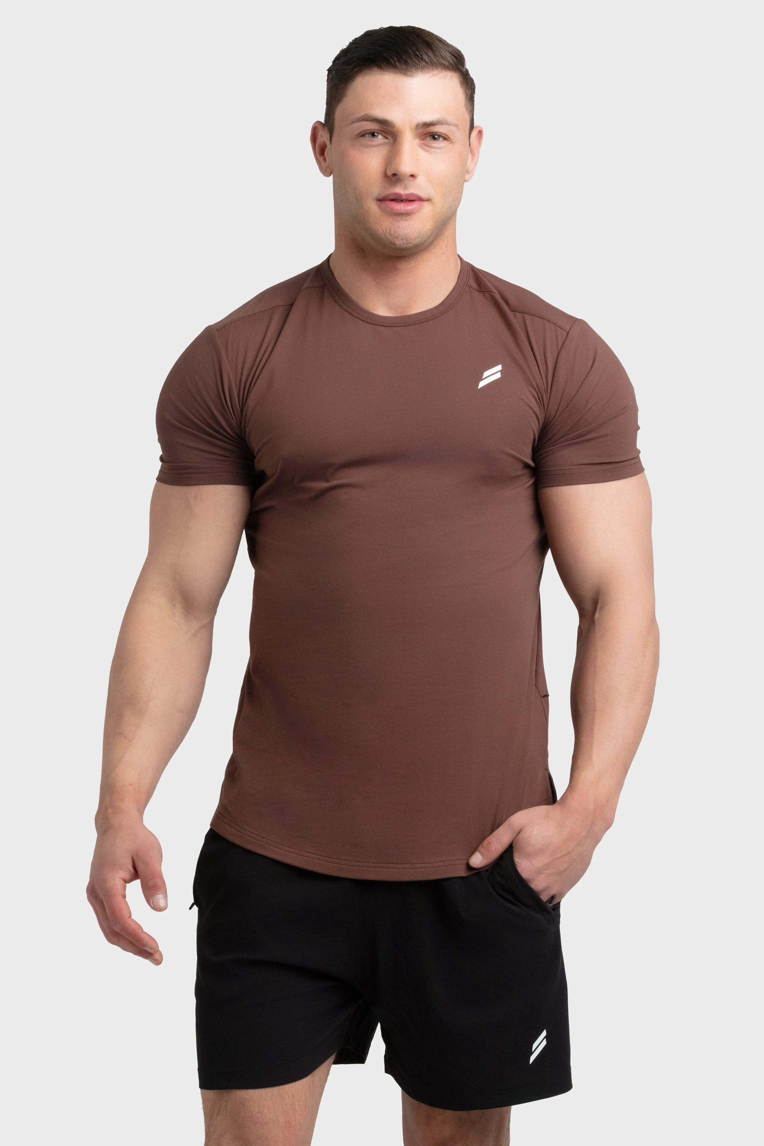Mark Drop Tee V3 - Chestnut Brown Geometric precision