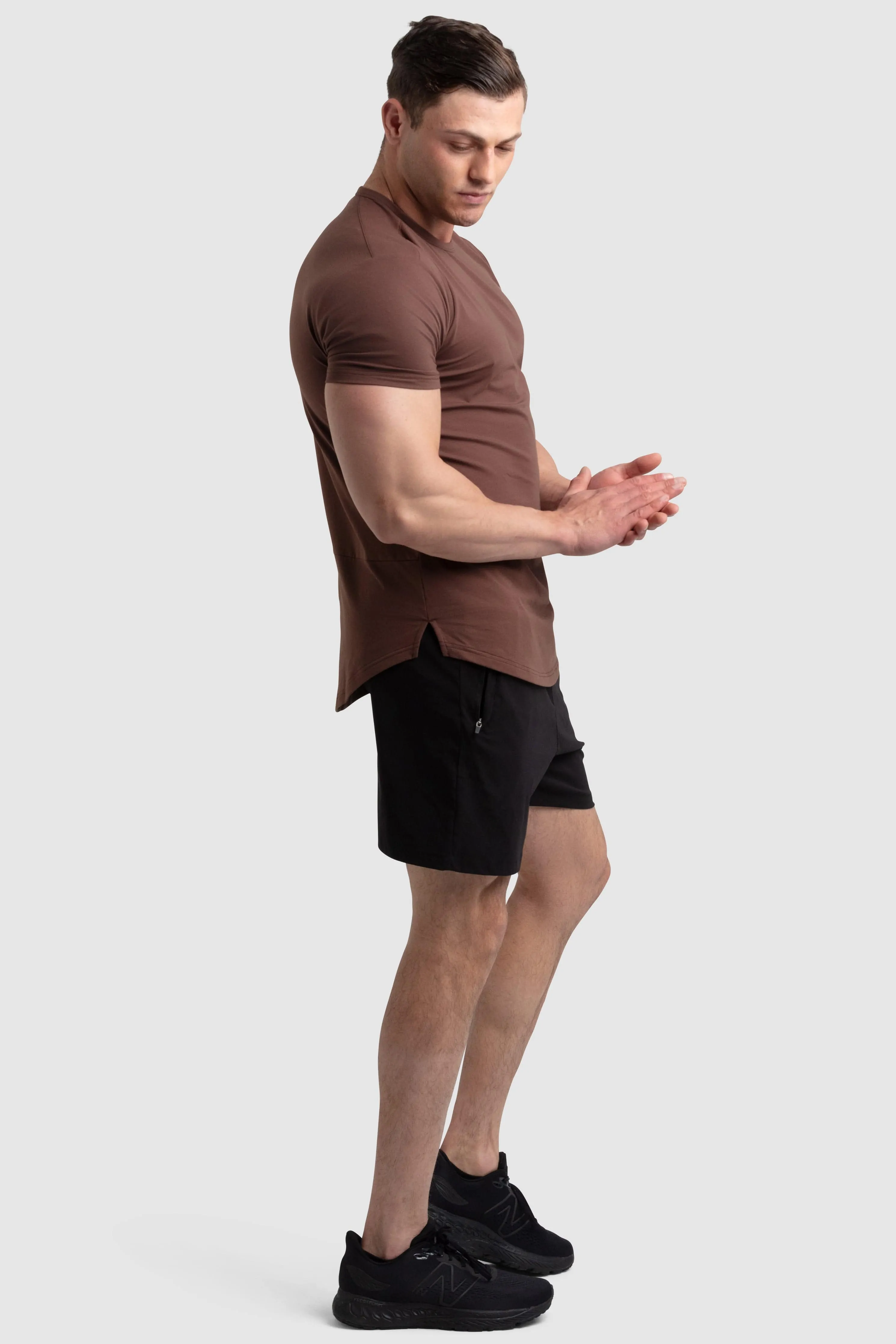 Mark Drop Tee V3 - Chestnut Brown Soft and Light Wear SoftenedNeckline