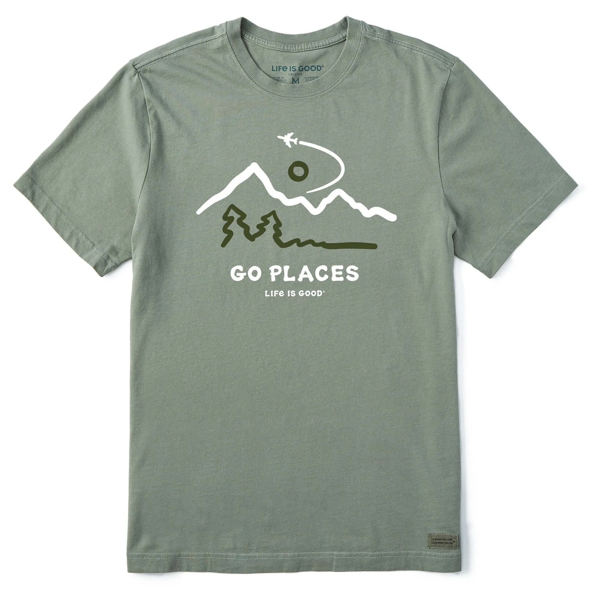 Men's Go Places Airplane Short Sleeve Tee Low Profile Silhouette Easy-to-Match