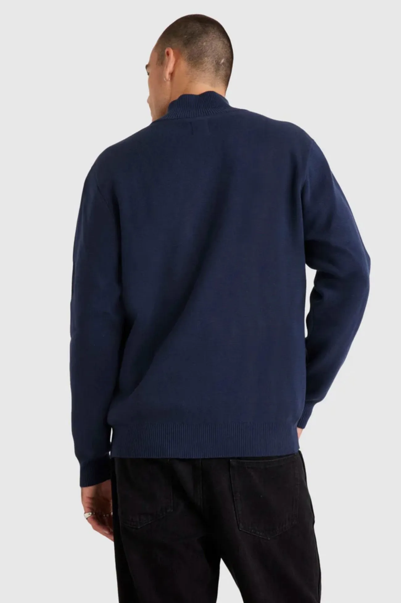 Duke Quarter Zip Moody Blue Simple Layering Relax Mode