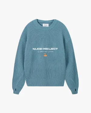 OdorResistant Work Comfort Wavy Knit Sweater Blue