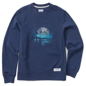 Floral Print product floral delicacy Men's Santa Moonlight Ride Simply True Fleece Crew