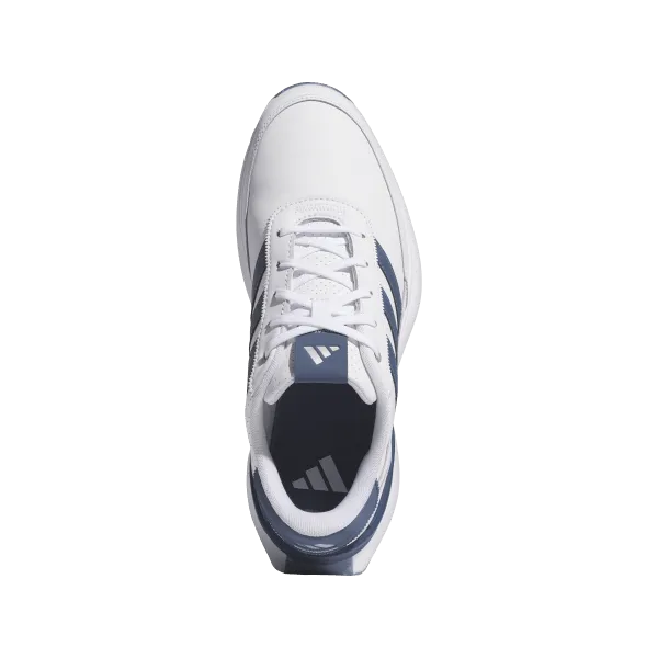 Japan Neat Adidas Men's S2G Spikeless Leather 24 Golf Shoes - White / Collegiate Navy / Silver Metallic