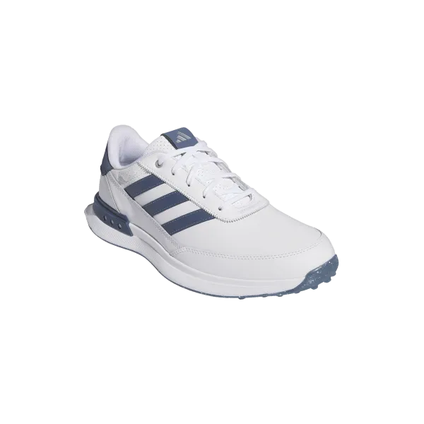 Adidas Men's S2G Spikeless Leather 24 Golf Shoes - White / Collegiate Navy / Silver Metallic Soft Tone