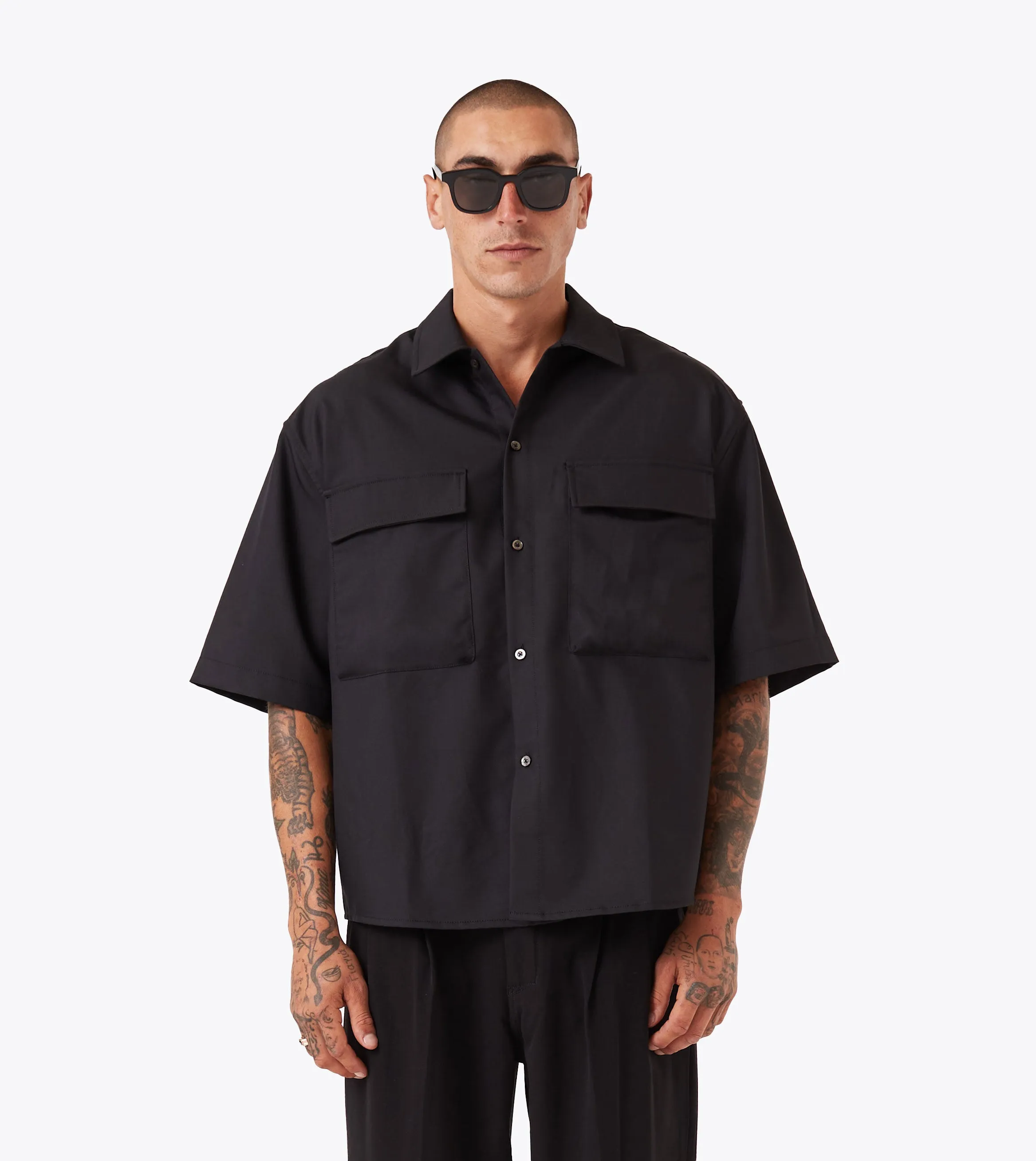 Utility Shirt Black Relaxed Look MoistureManagement Technology