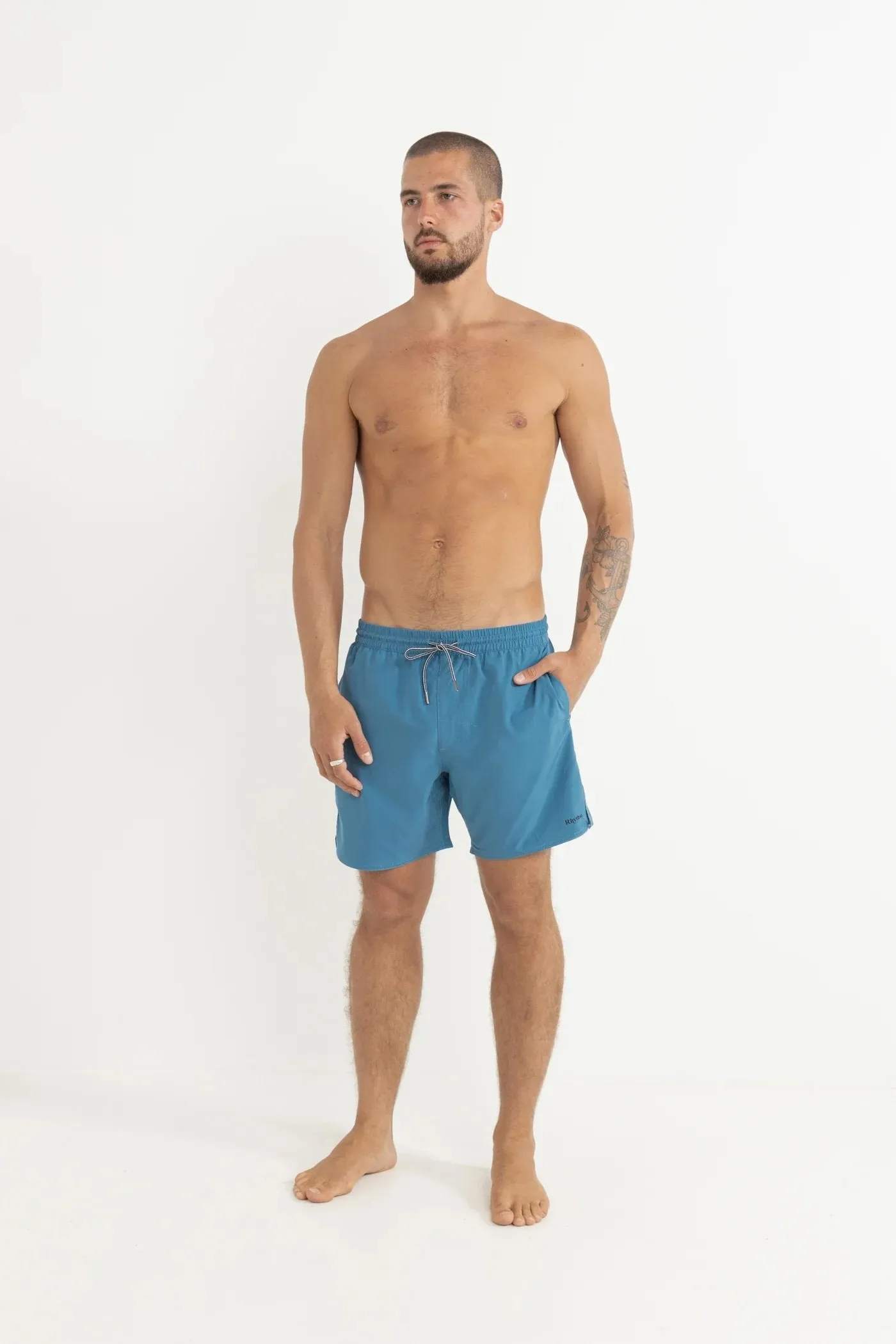 Classic Beach Short Mineral Blue Stretch Support WideLegOpening