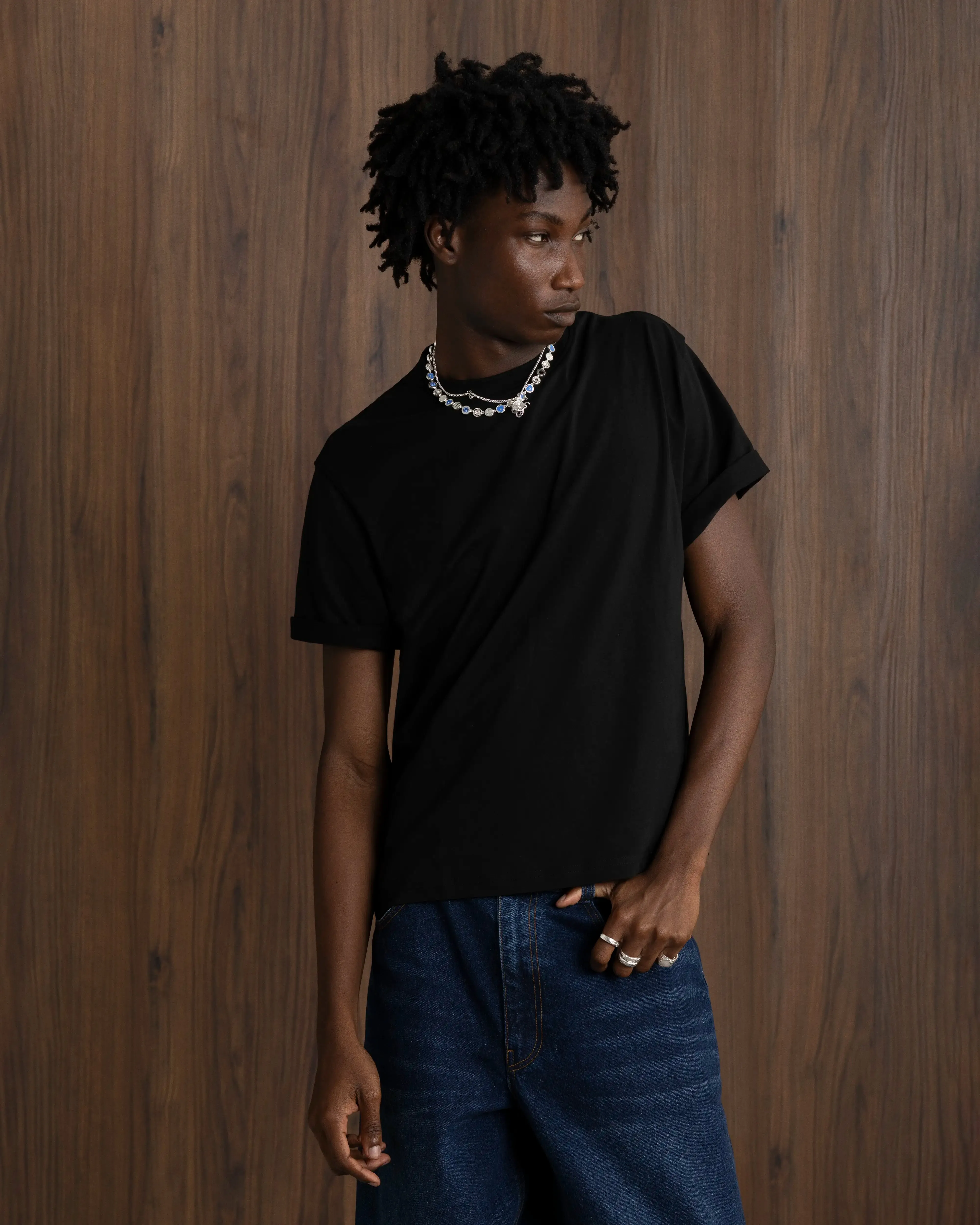 Wrinkle Free Fabric Athletic Comfort Wear Basic Tee Black 3xPack