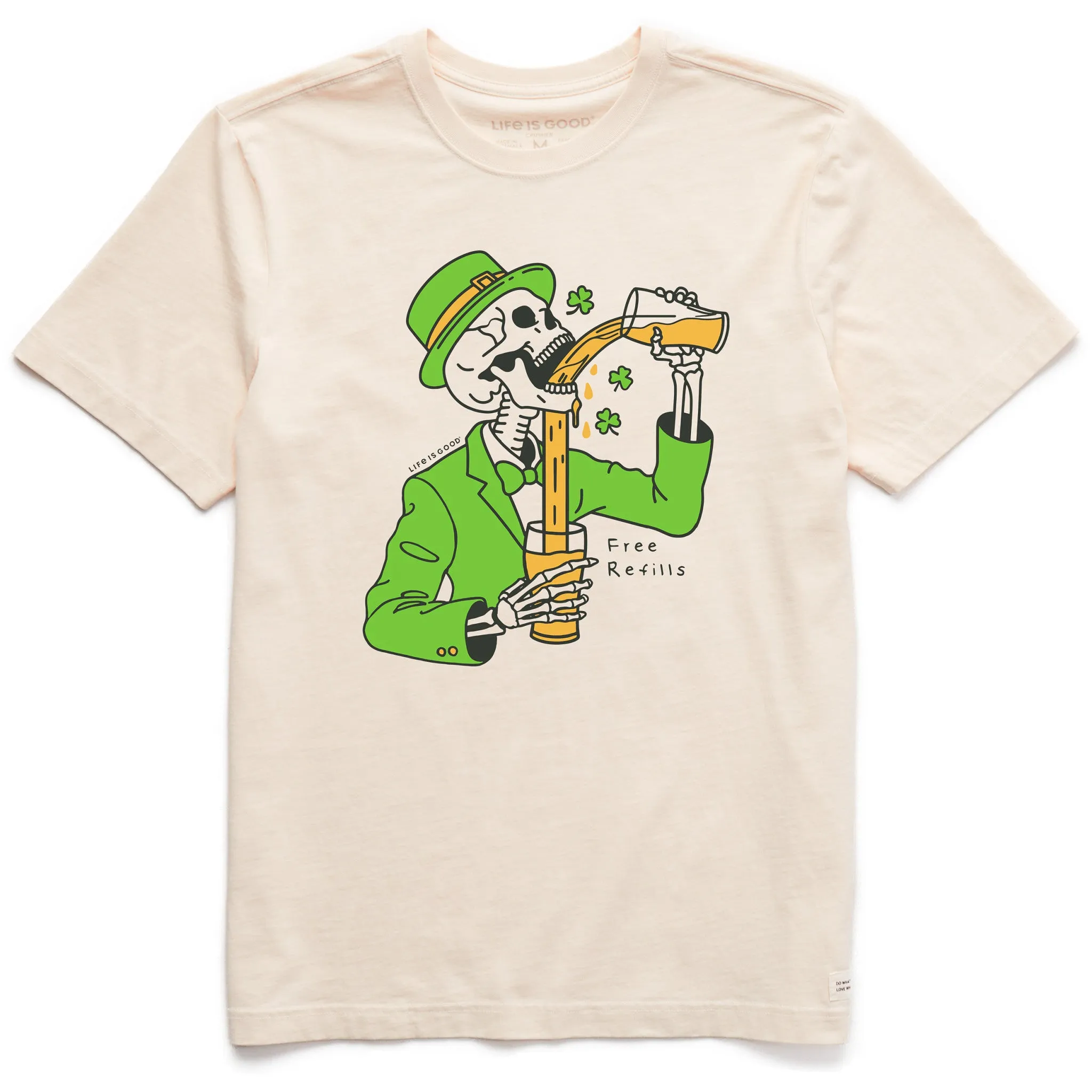 Minimalistic Wear Everyday Style Trend Men's Free Refills St. Patrick's Day Short Sleeve Crusher Tee