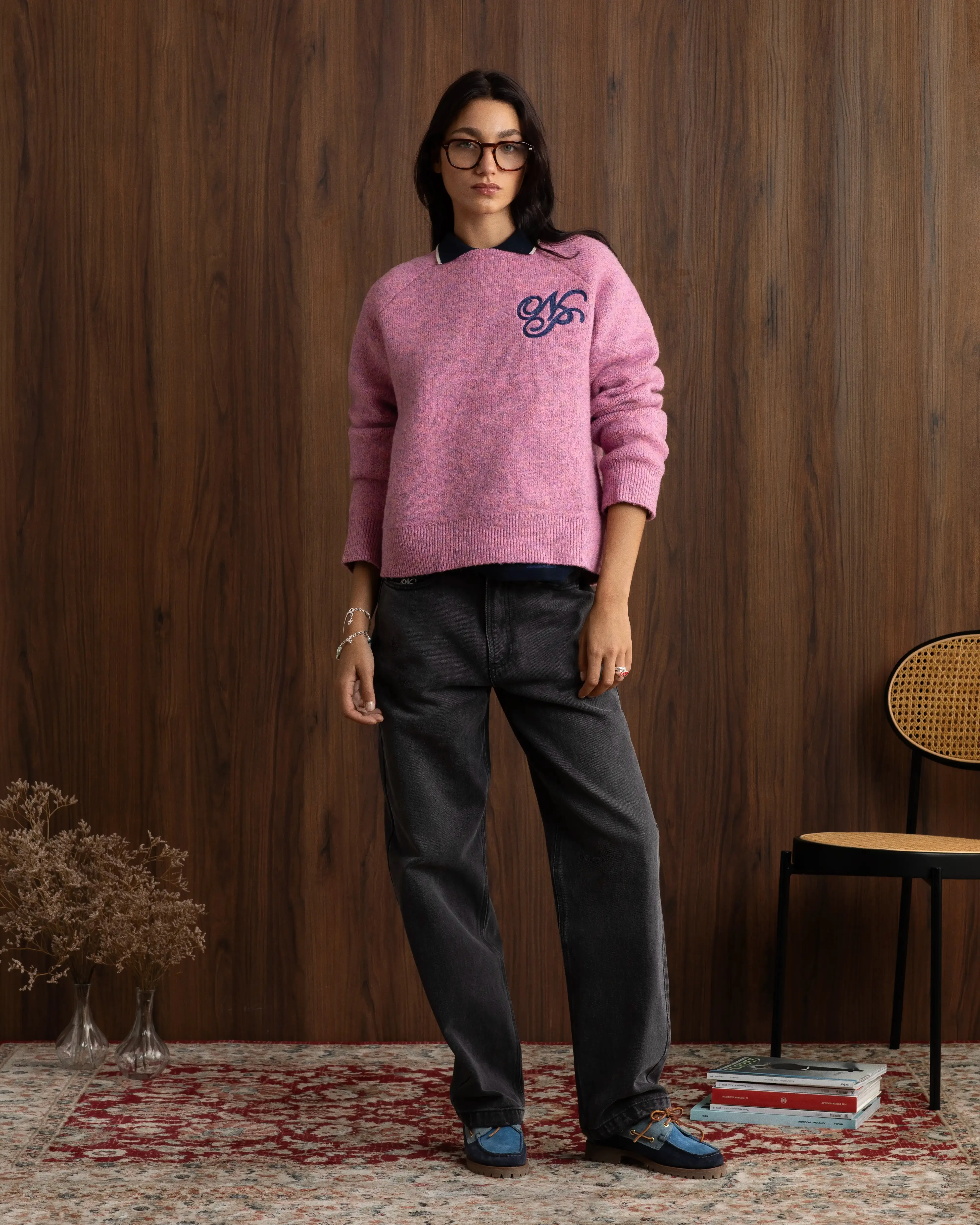 KnitCuff Reinforcements Le Marais Knit Sweater Pink