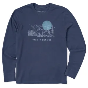 Chic Outfit Men's Take it Outside Sketch Mountain Long Sleeve Crusher Tee