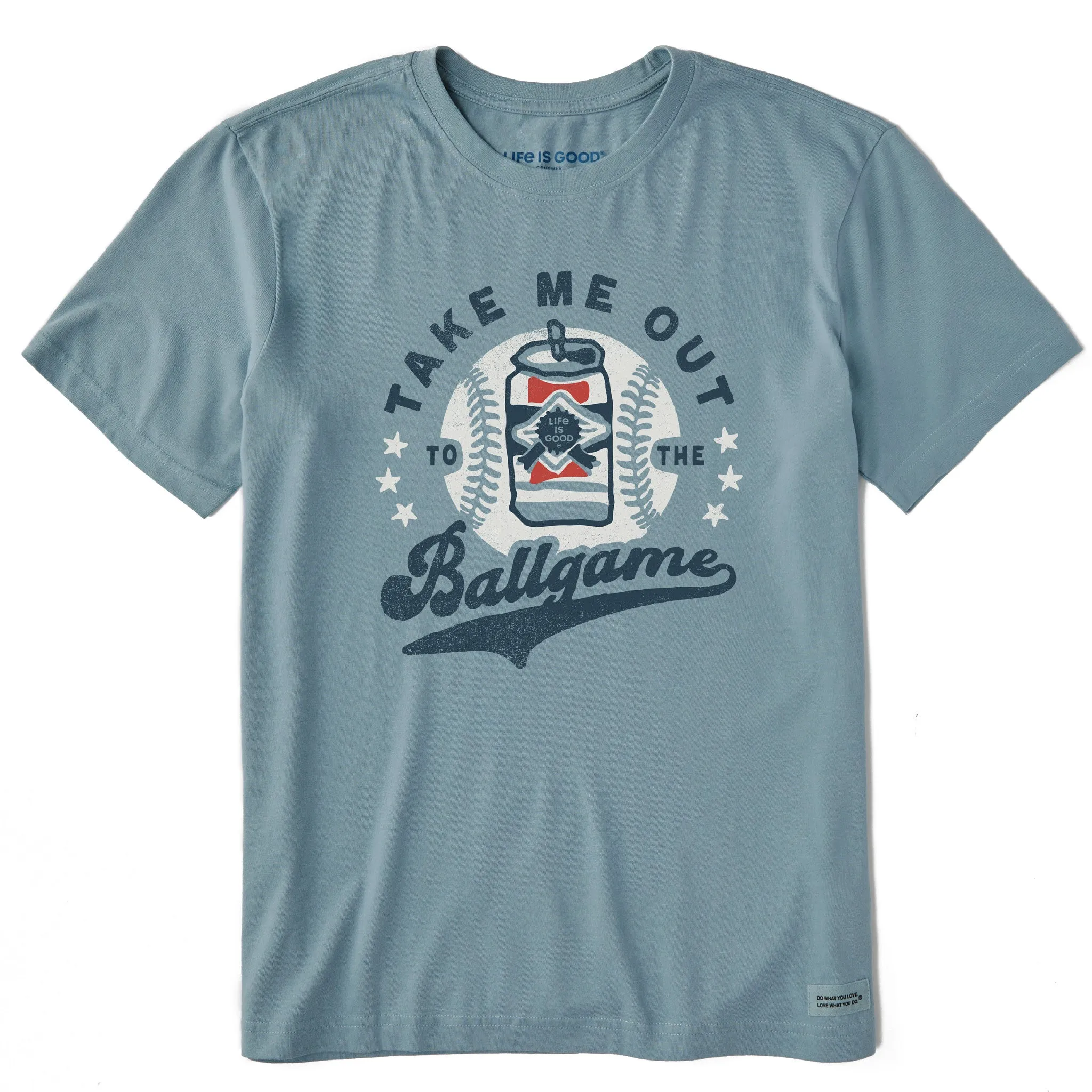 Men's Take me Out to the Ballgame Beer Short Sleeve Crusher Tee light layering