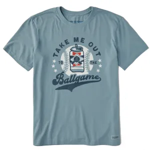 Men's Take me Out to the Ballgame Beer Short Sleeve Crusher Tee Non Restrictive Fit Quick-Drying Shirt