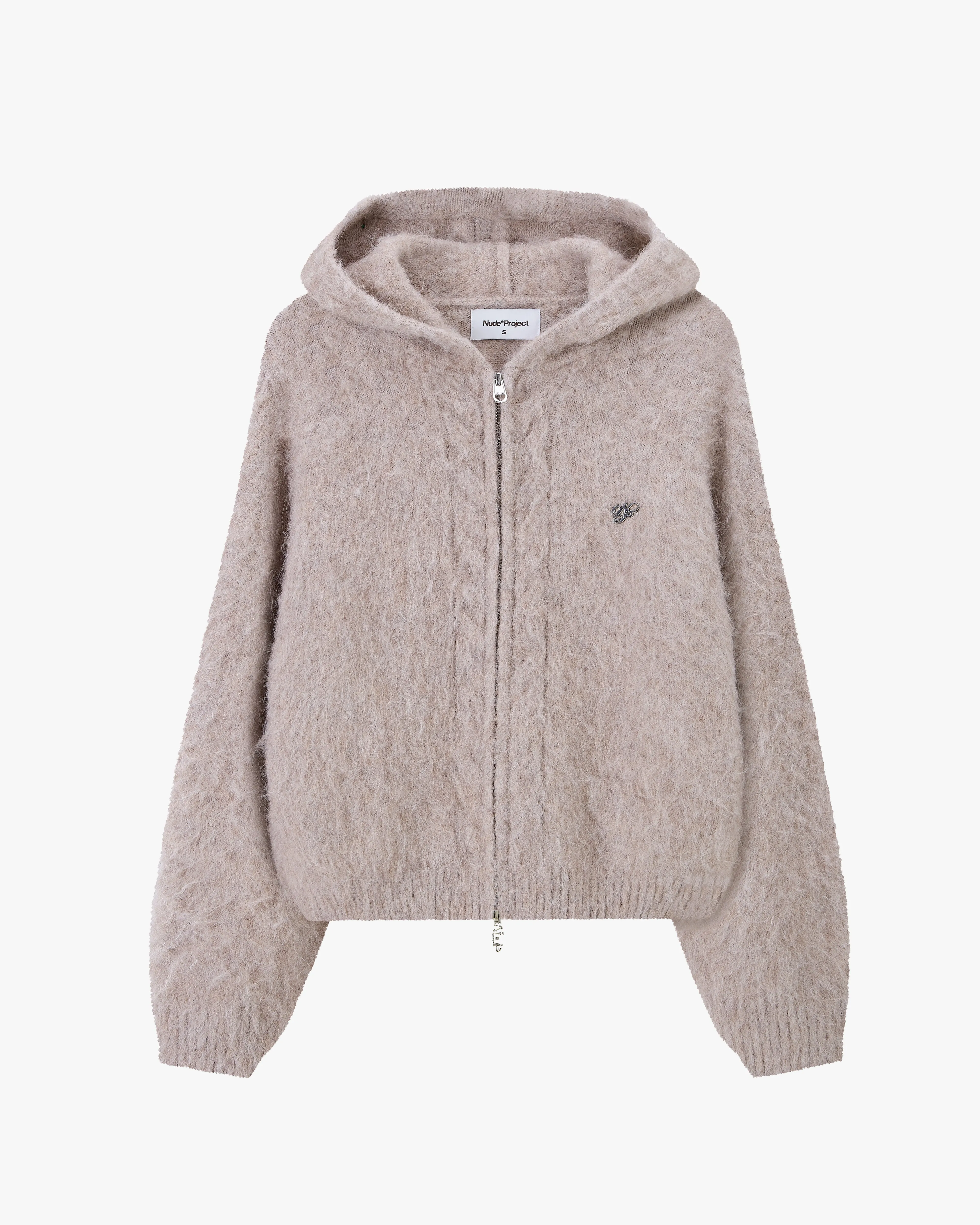AntiStatic Finish Alpachino Zip-Up Knit Beige