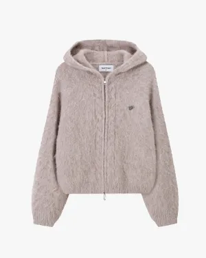 AntiStatic Finish Alpachino Zip-Up Knit Beige