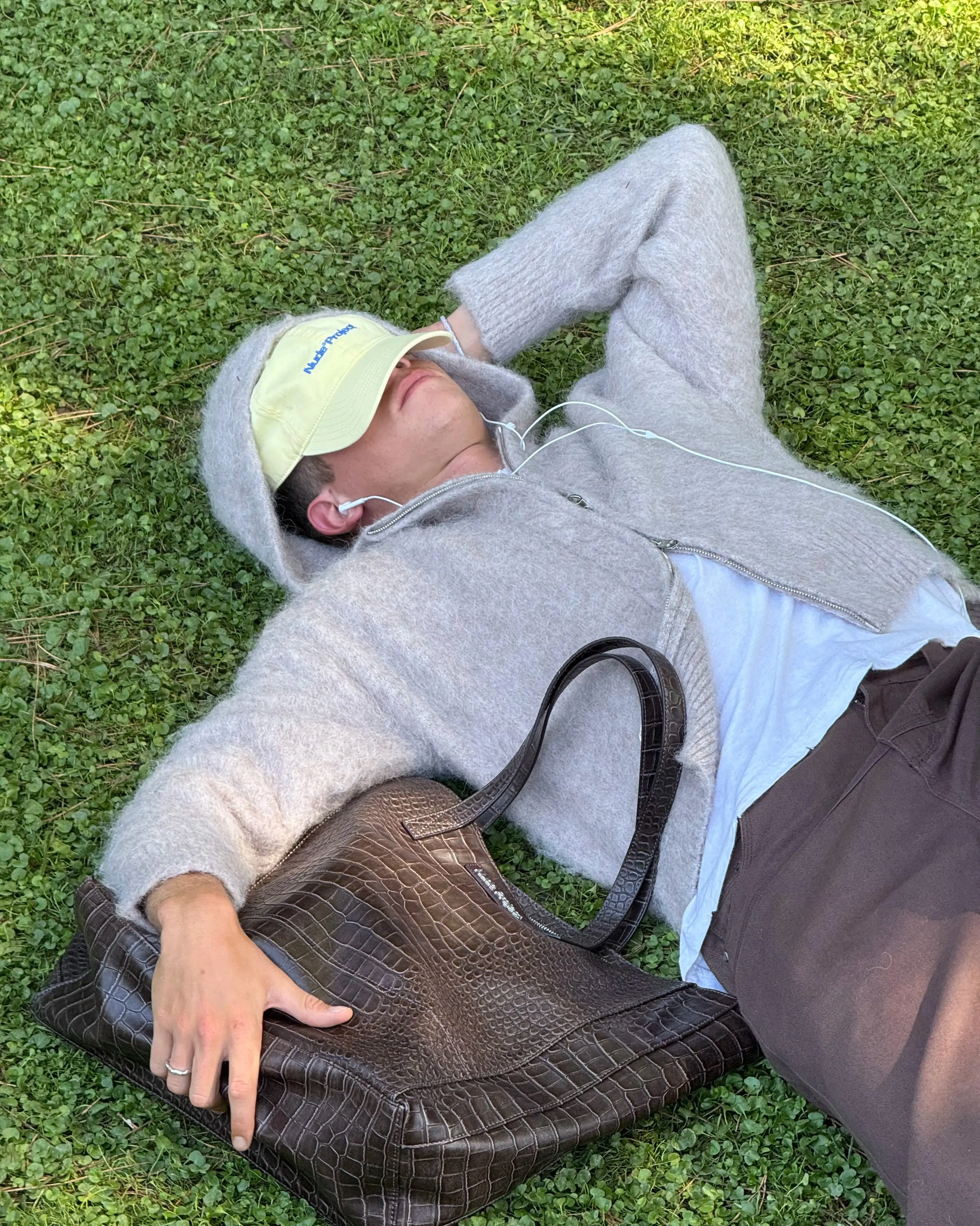 Alpachino Zip-Up Knit Beige Soft Piece Texture Tone