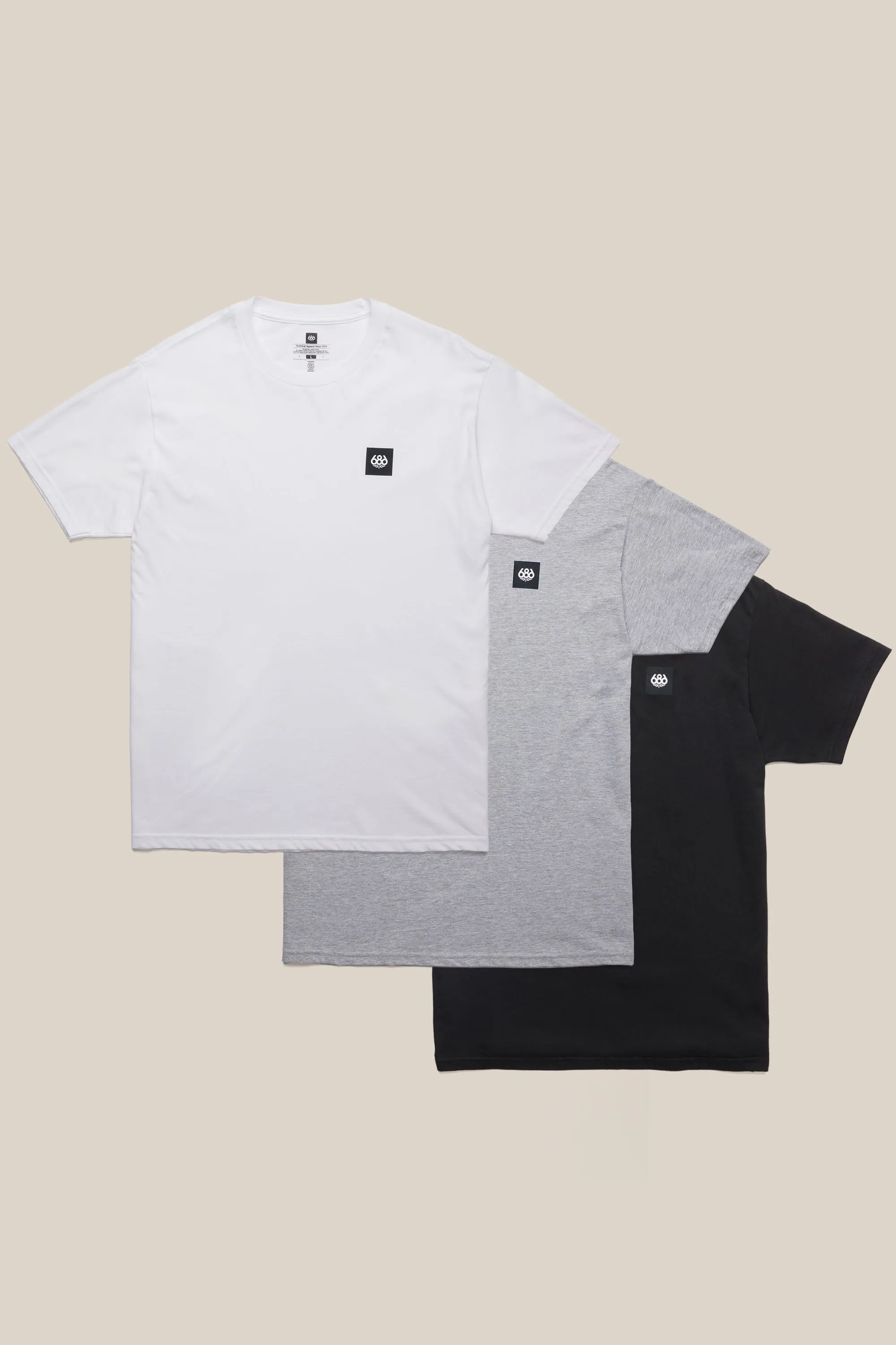 686 Logo 3-Pack S/S Tee MinimalistStitching