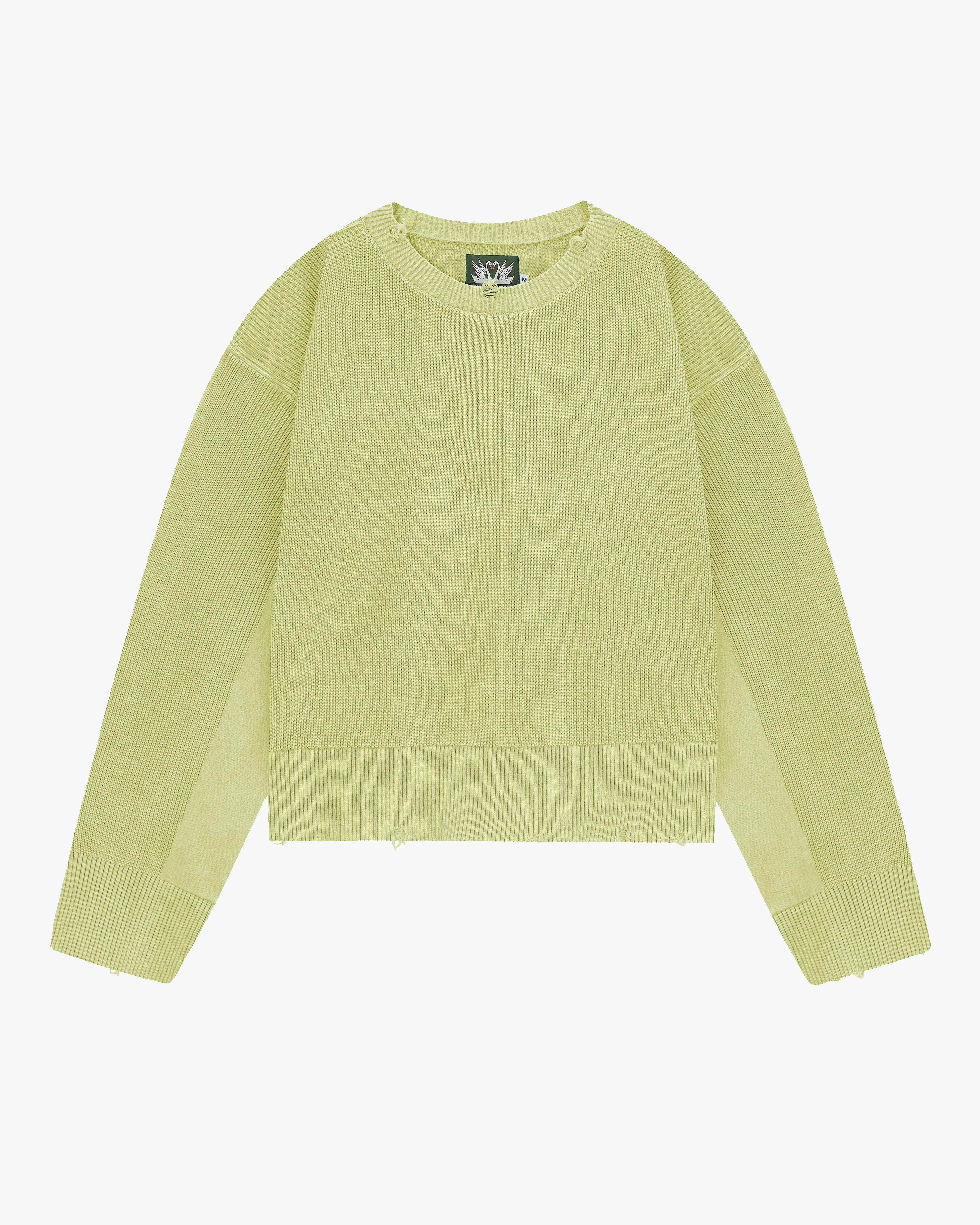 Perfect Cropped Knit Sweater Lime HeatTrapping Fibers Breathable Mesh Panels