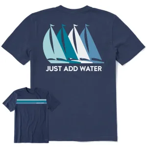 Men's Sailboat Silhouettes Short Sleeve Crusher Tee Easy Wear Option