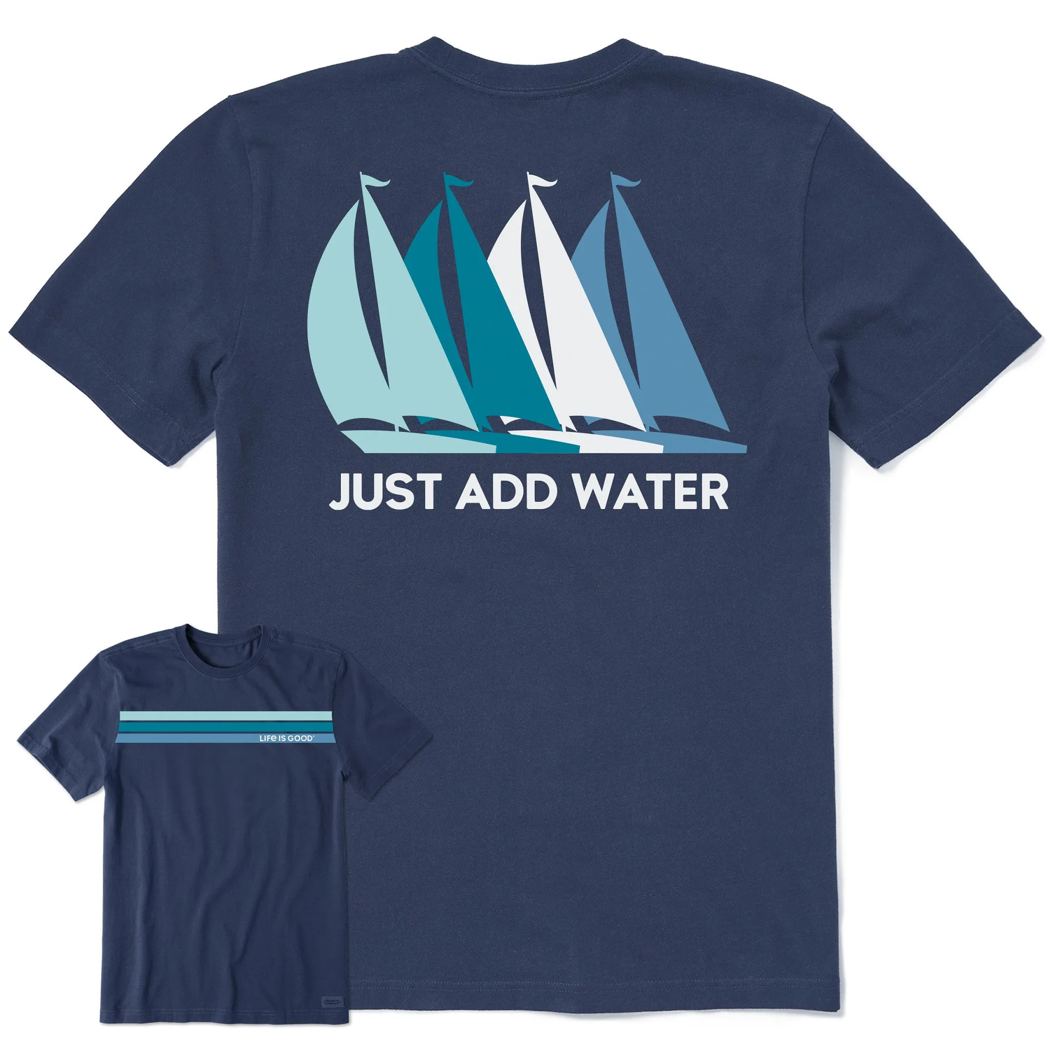 ColorfastFabricTech Men's Sailboat Silhouettes Short Sleeve Crusher Tee