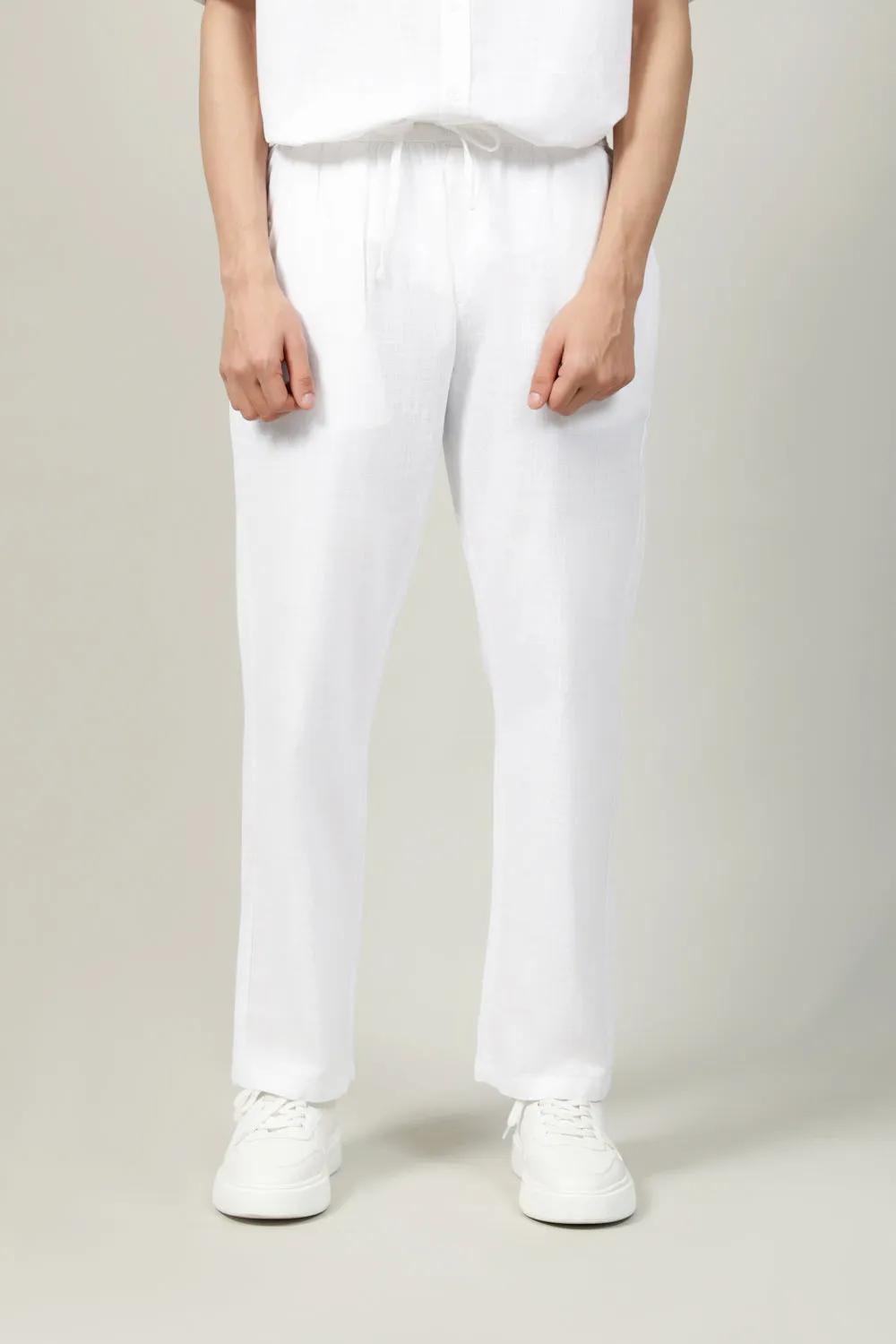 TEXTURED BAGGY FIT EASY PANTS Perfect Design Durable Hemming