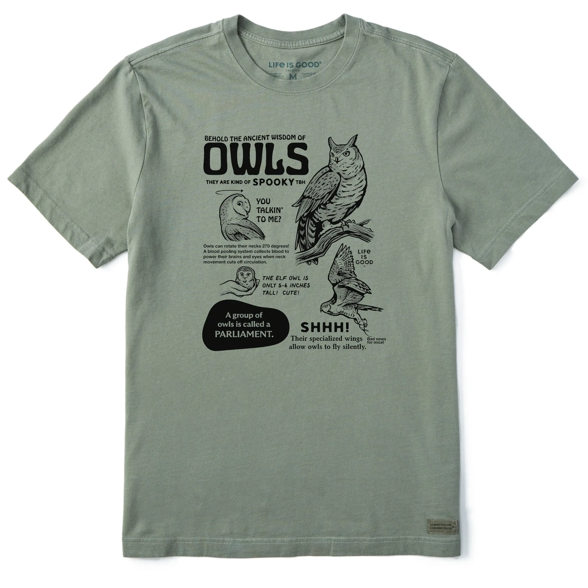 Comfortable Stretch Comfy Performance Wear Men's The Wisdom of Owls Short Sleeve Tee