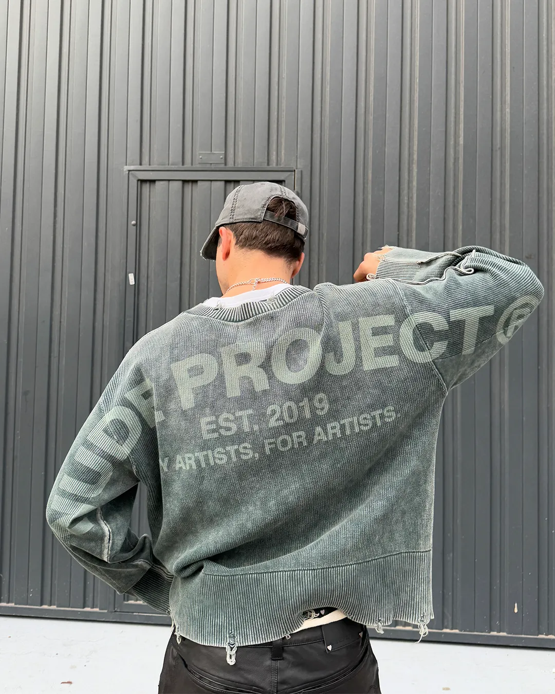 Daily Comfort Perfect Cropped Knit Sweater Dark Green