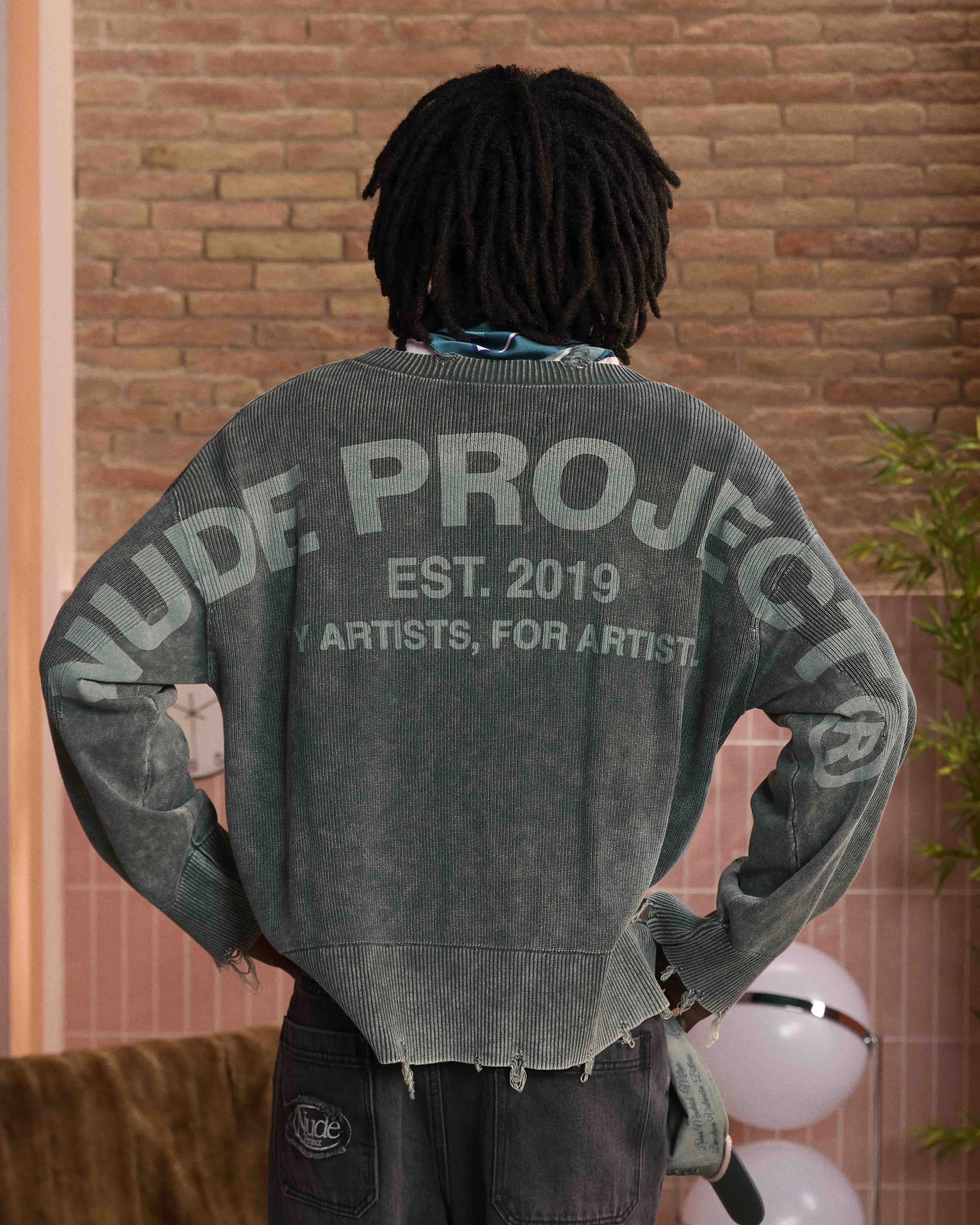 Perfect Cropped Knit Sweater Dark Green Water Repellent Finish Crisp Texture