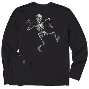 Versatile and Stylish Men's Skeleton Dance Long Sleeve Crusher Tee