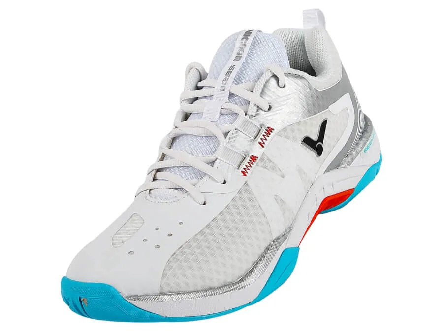 Victor S82II-AS Court Shoe [Bright White/Glossy Silver] Low Bounce Foam Lining