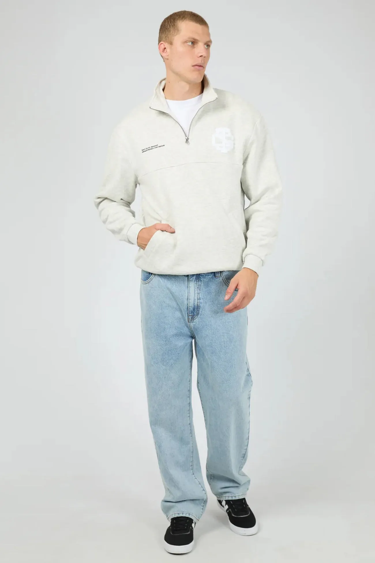 Airlock Quarter Zip Stone Marle Summer Ready Work Mix