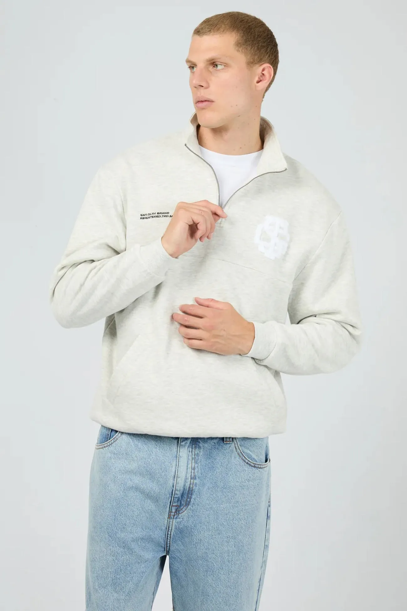 Peace Glow Airlock Quarter Zip Stone Marle