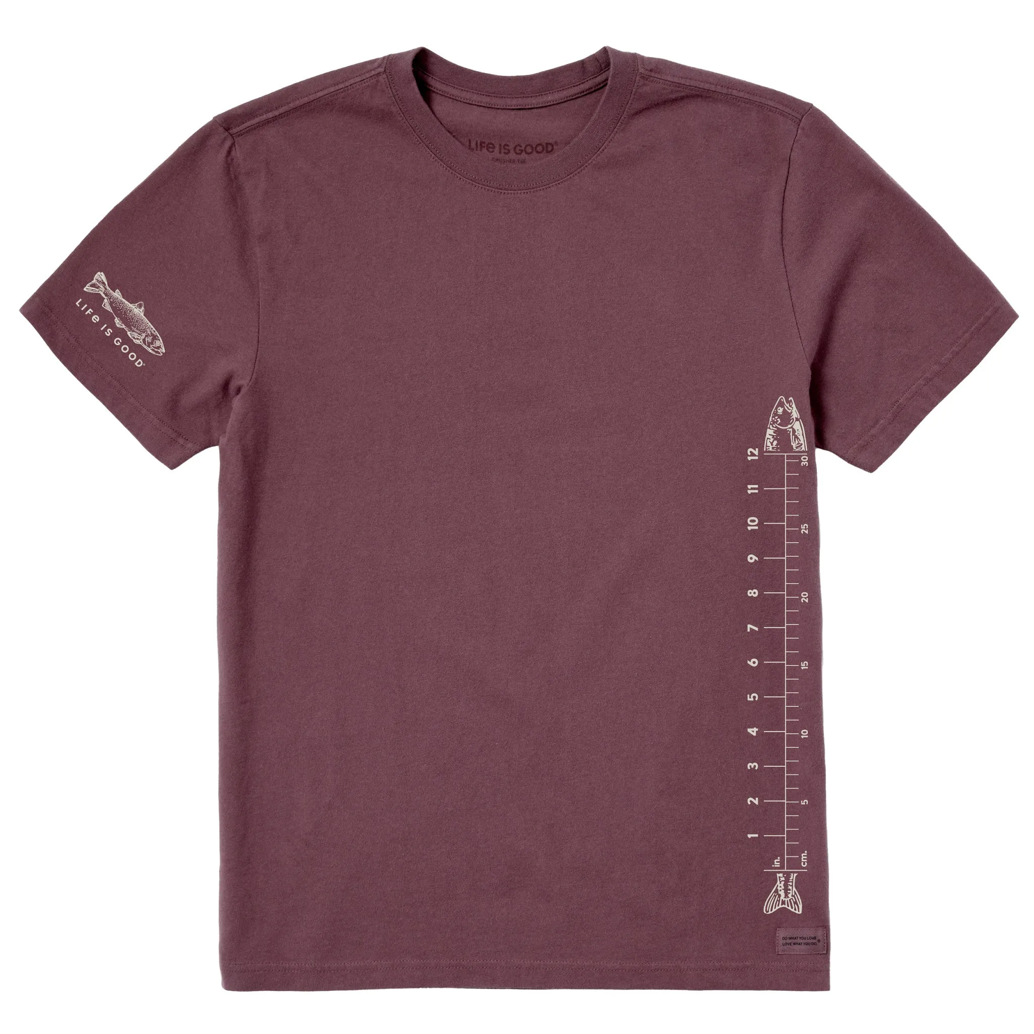 Men's Fish Ruler Short Sleeve Crusher Tee Casual Vibe Wear