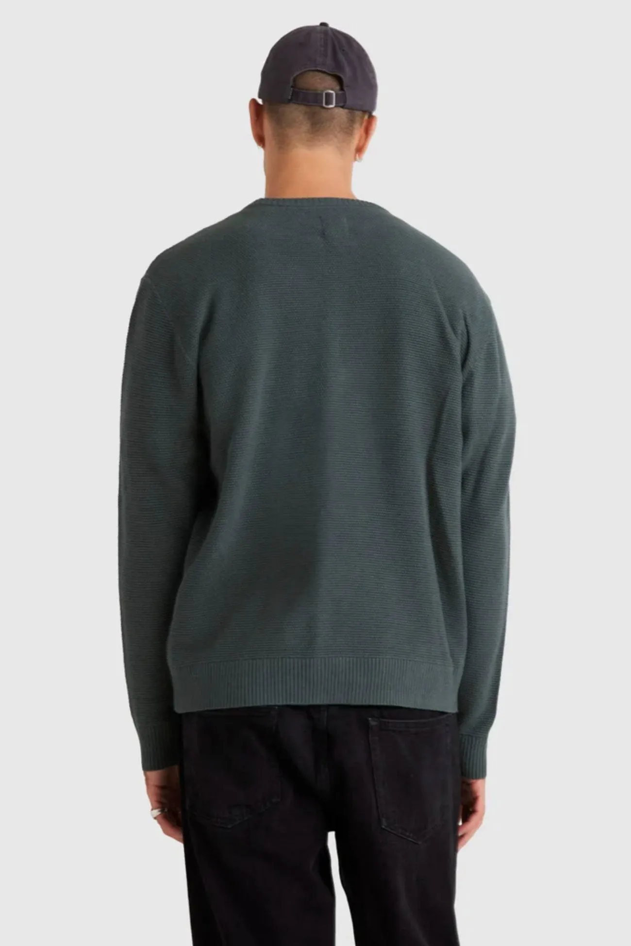 Duke Crew Knit Olive Jewel tone All weather