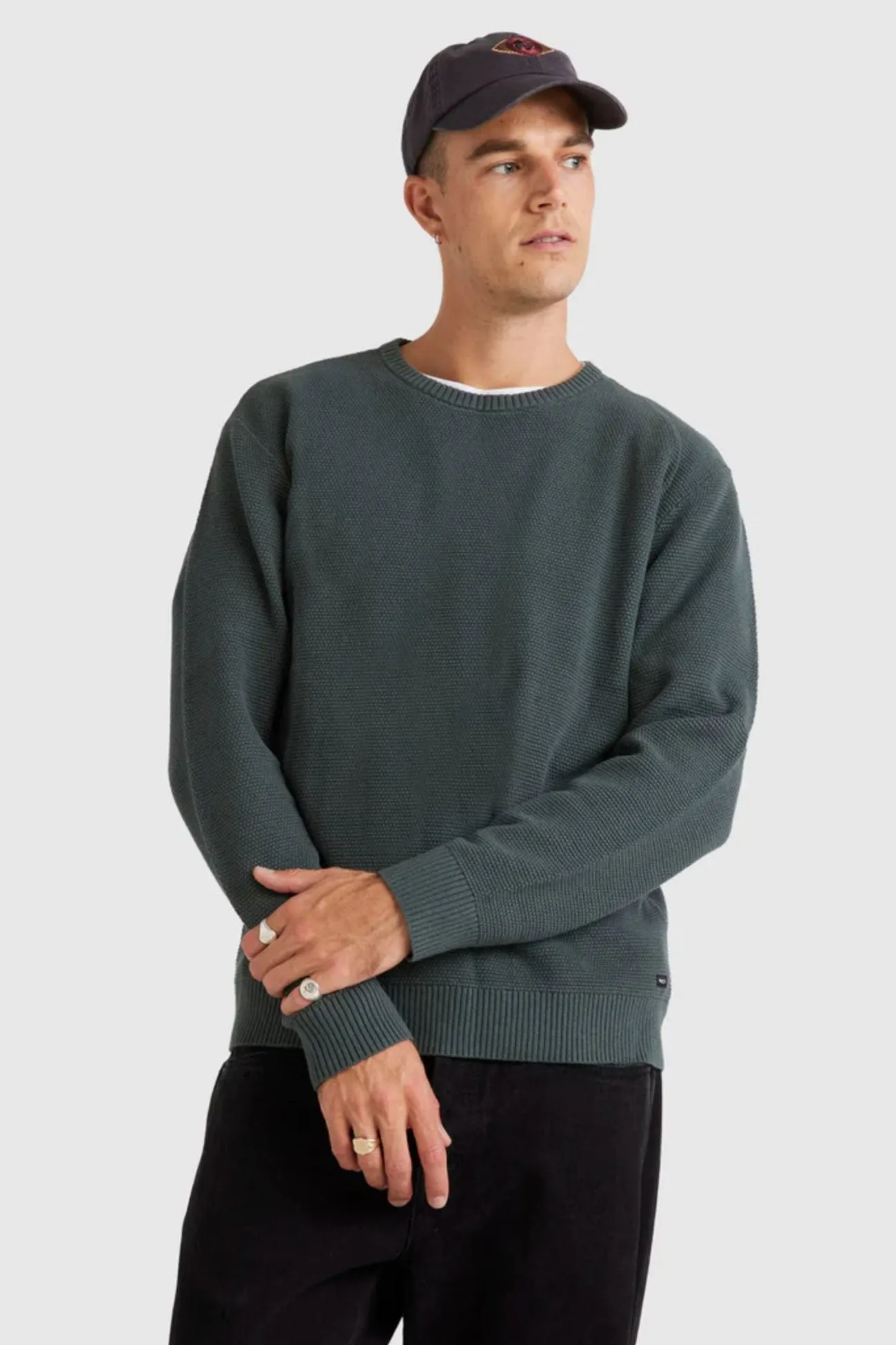 Duke Crew Knit Olive Reinforced Stitching