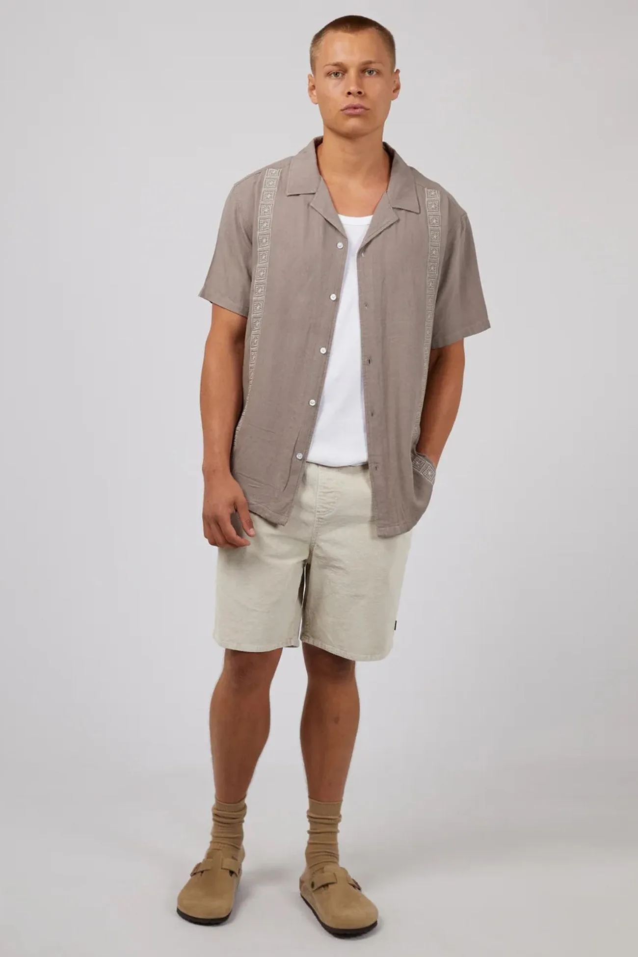 windproof Smart Casual Dover Shirt Mushroom