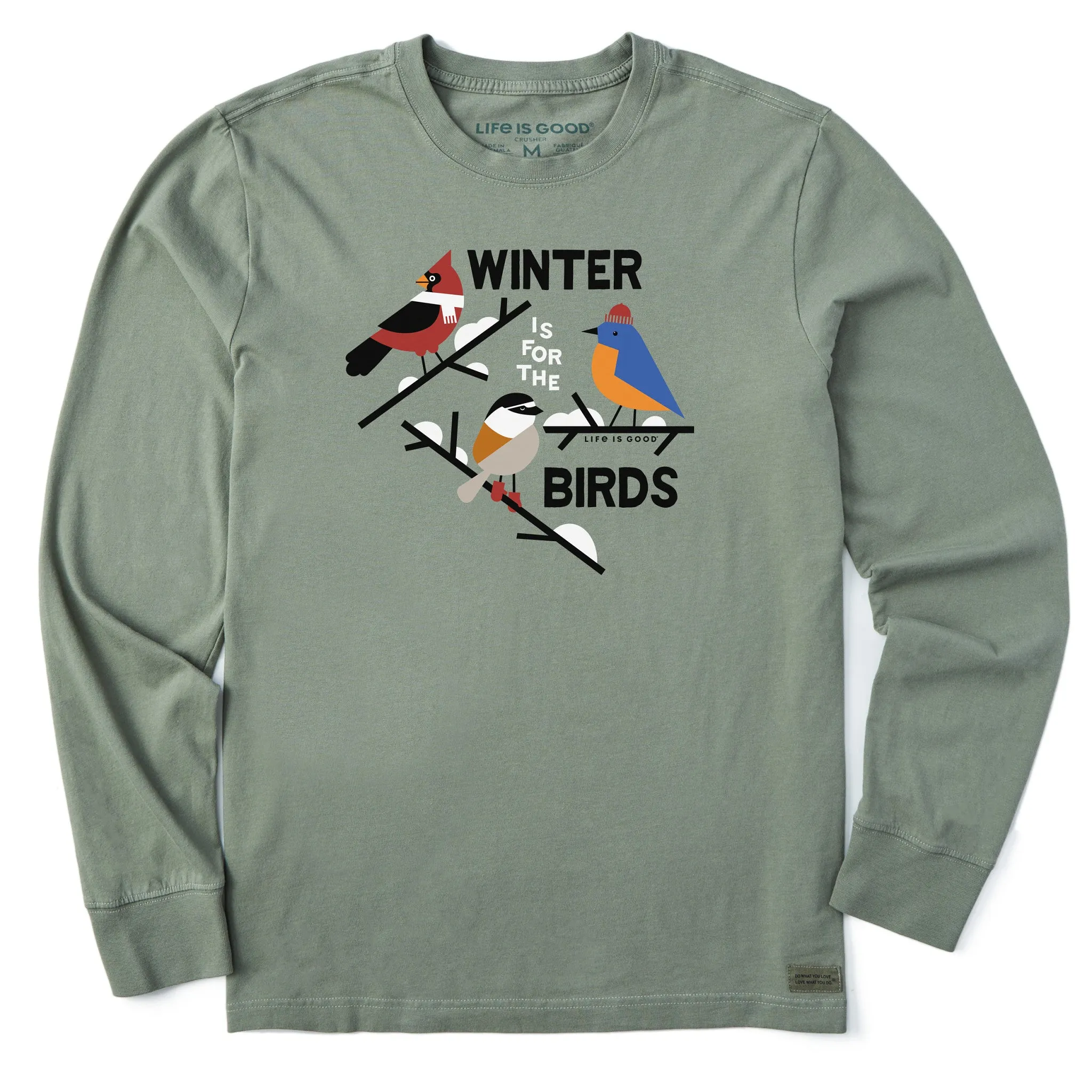 Adaptable Quality Fabric Men's Winter is for the Birds Long Sleeve Crusher Tee