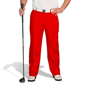 Casual Active Wear Form Fitting Golf Knickers: Mens 'Par 4' Cotton/Ramie Golf Trousers - Red