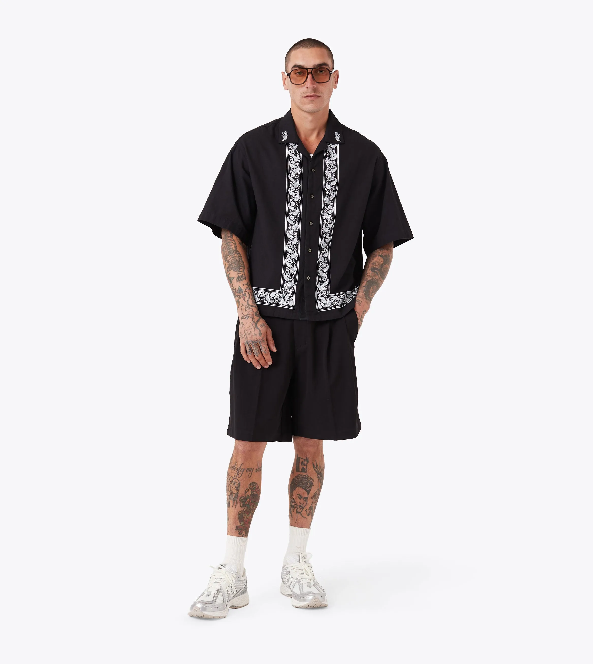 Paisley Channel SS Shirt Black CompressionEnhanced