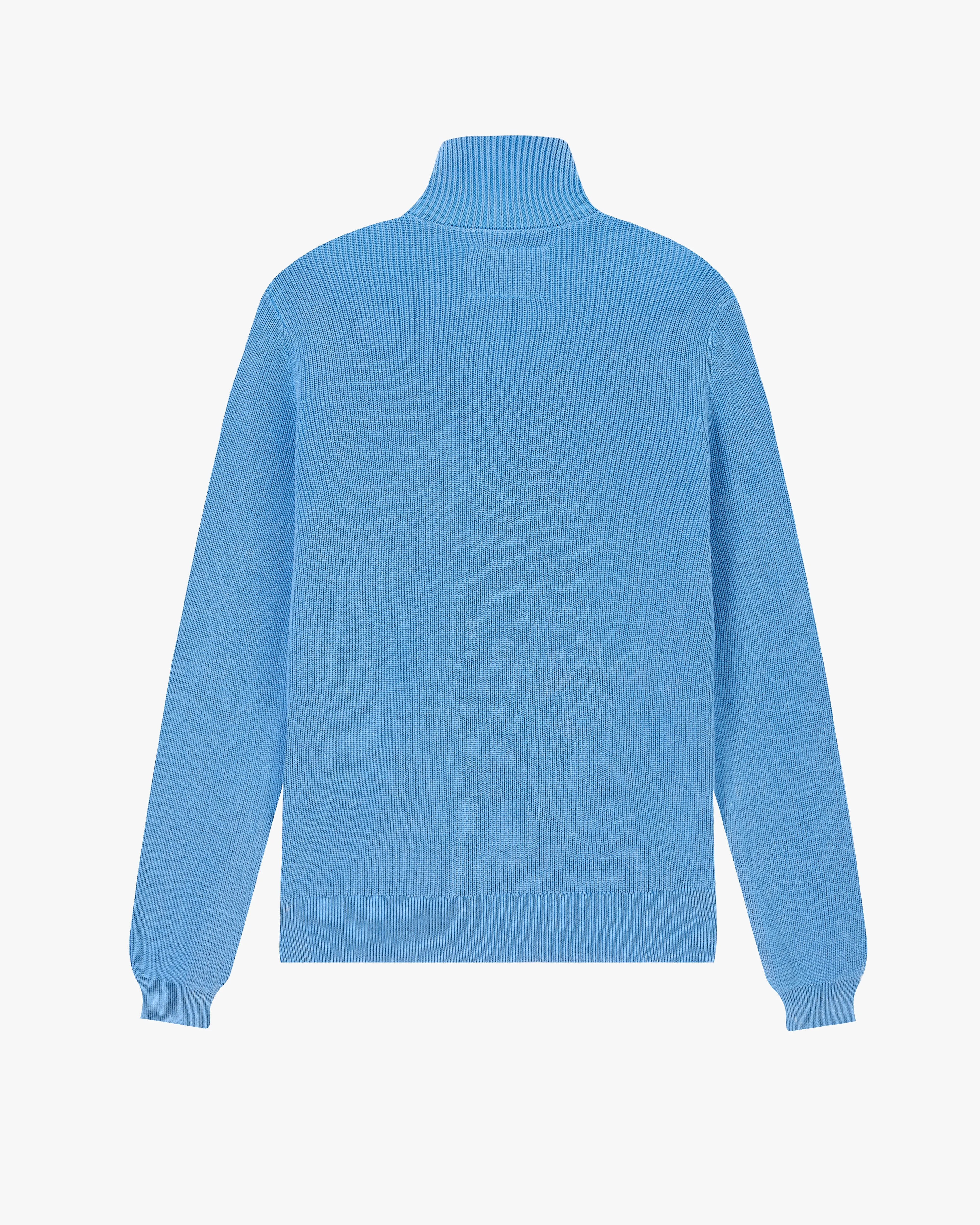 VeganFriendly Material Shady Zip-Up Knit Cardigan Blue