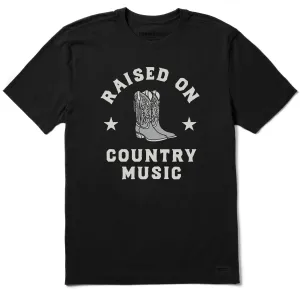 Men's Raised on Country Music Short Sleeve Tee Long sleeved warmth Comfortable texture