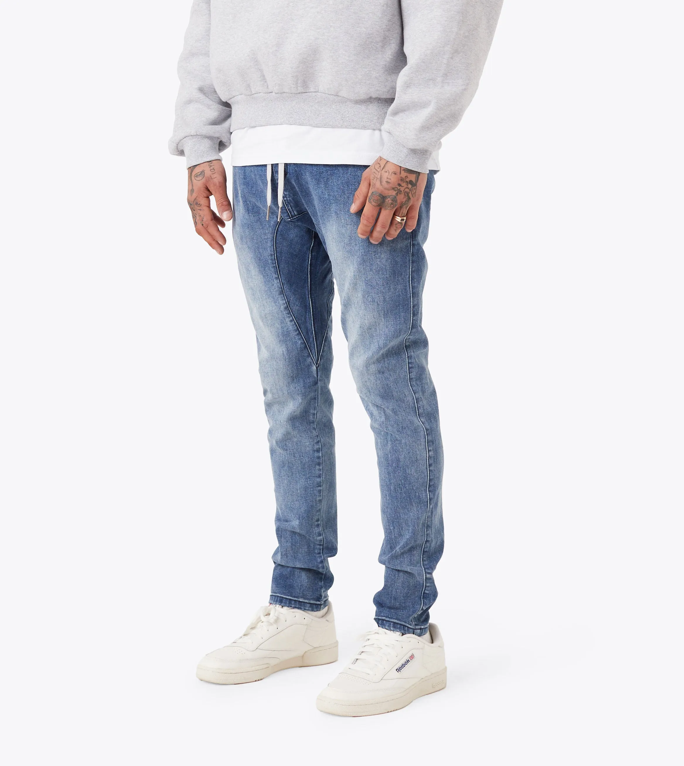 Sureshot Denim Chino Dk Blue Twill Weave Texture NoBuckleDesign