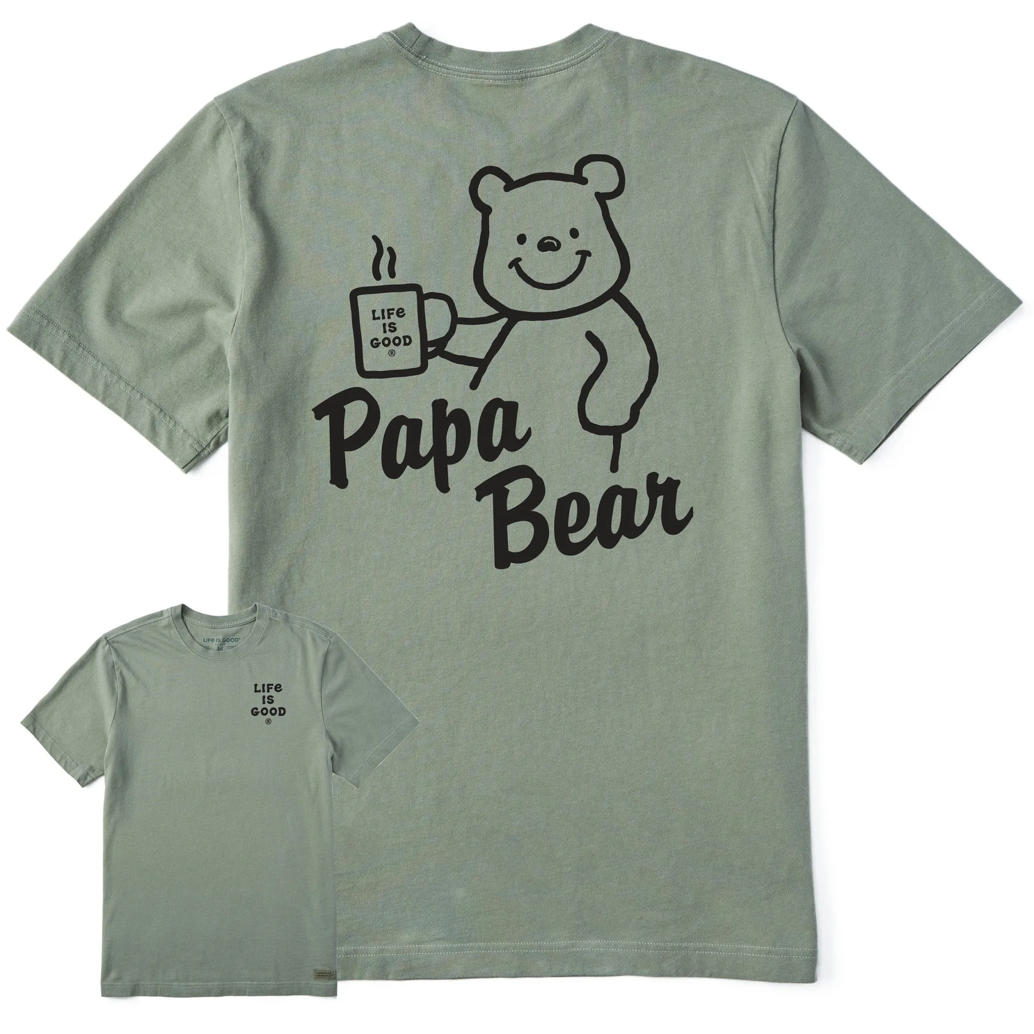 Men's Winnie Papa Bear Coffee Short Sleeve Tee Minimalist Apparel