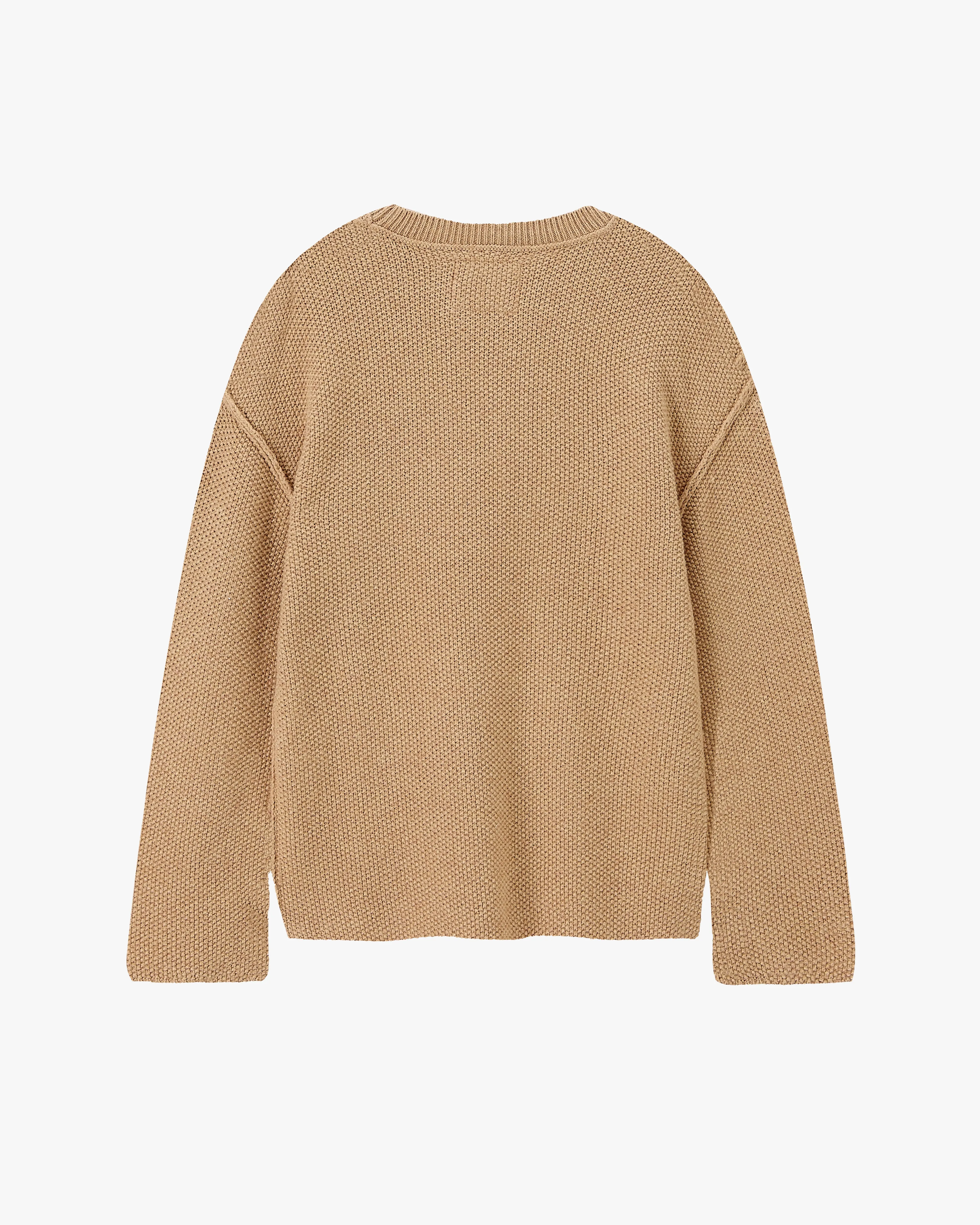 Tagless Label System Reversed Seams Knit Brown
