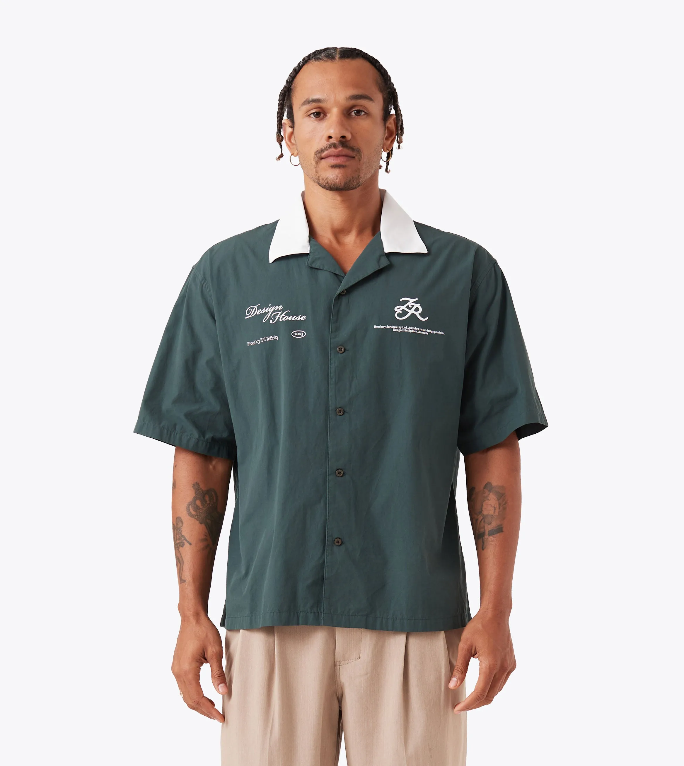 Design House SS Shirt Forest/White athletic shoes