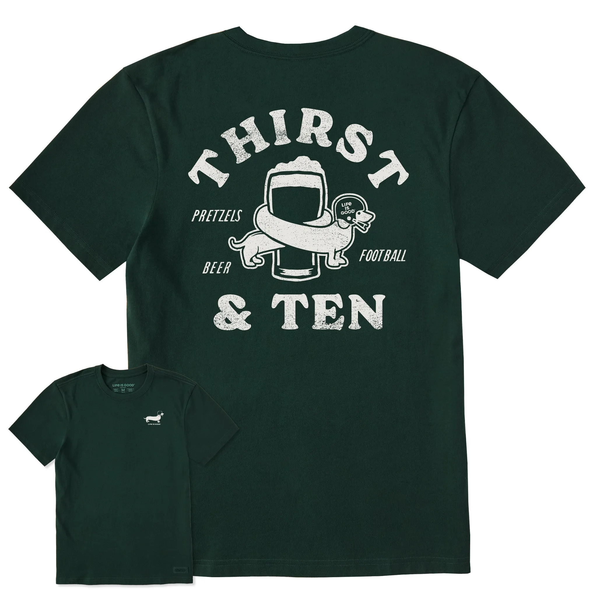 Men's Thirst and Ten Short Sleeve Crusher Tee Sporty Style Wear