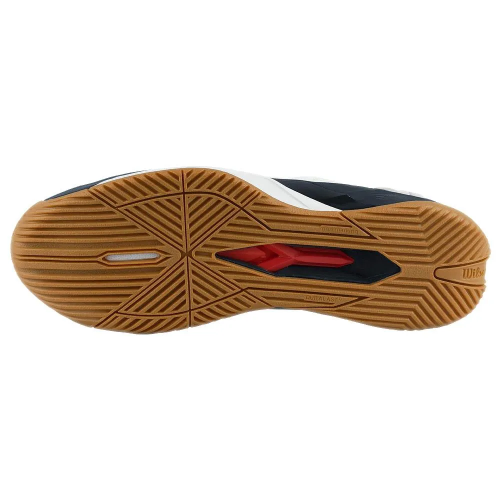 Wilson Men's Rush Pro 4.0 - White/Navy Blazer Anti   Fatigue