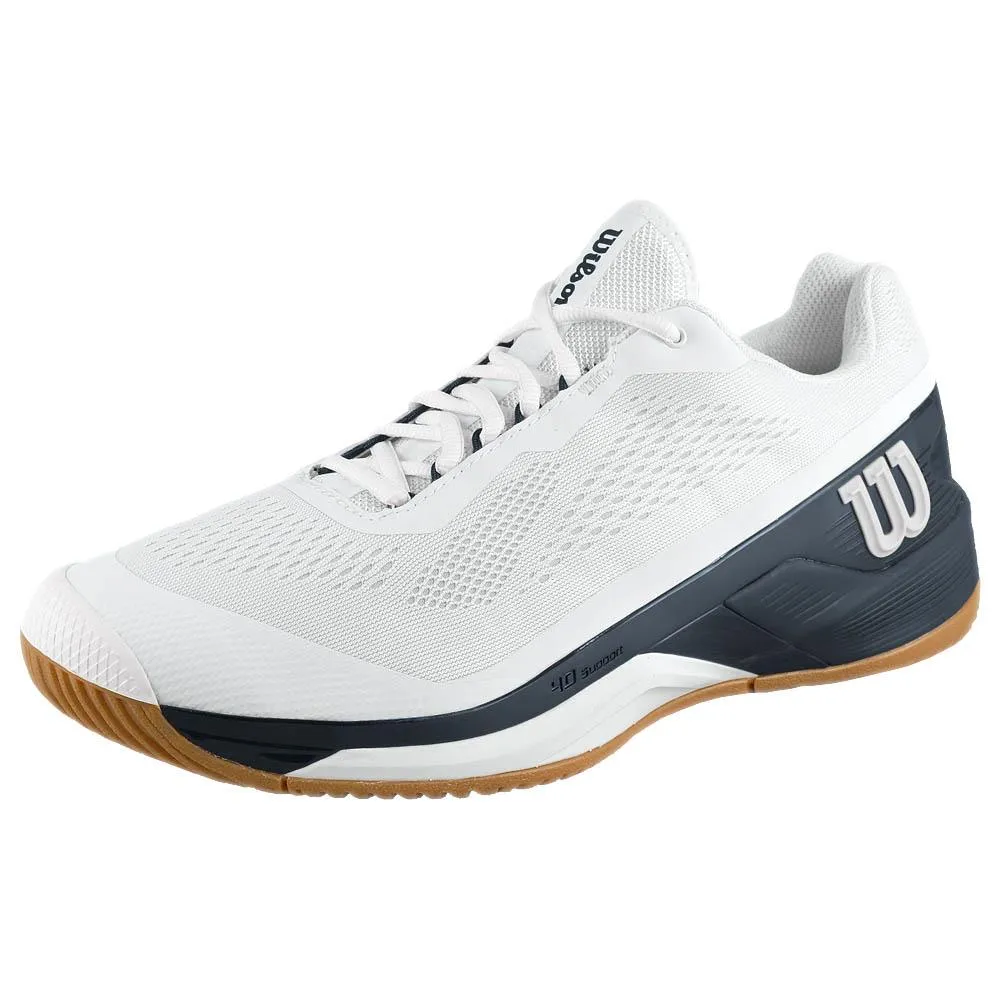 Secure Closure Comfortable Design Wilson Men's Rush Pro 4.0 - White/Navy Blazer