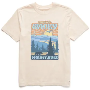Men's Great Smoky Mountains Poster Short Sleeve Crusher Tee Crew neck classic